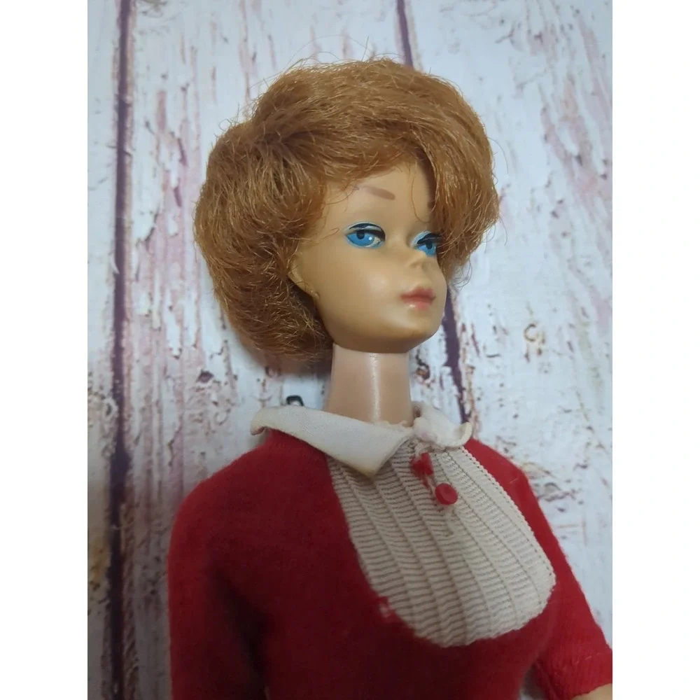 Vintage 1960s Barbie Bubblecut Titian RED Hair Student Teacher Dress Great Hair - Picture 16 of 16